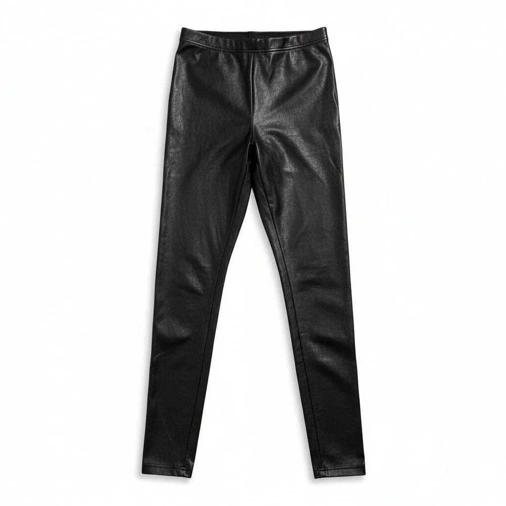 Commando Womens Faux Leather Leggings S Black High Rise Stretch Night Out Goth - Picture 4 of 5